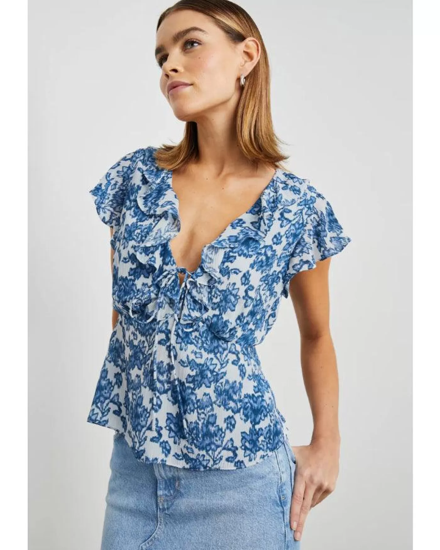 Rails Carmine Chambray Floral Top CHAMBRAYFLORAL Best Sale