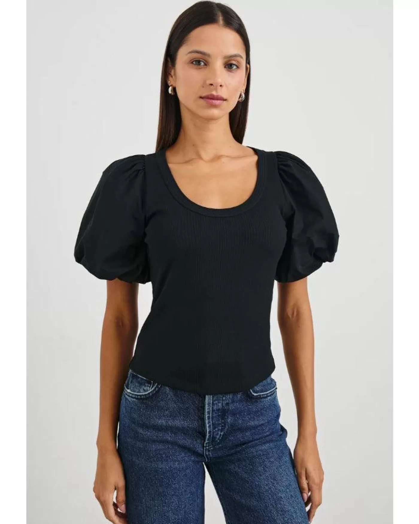 Rails Hallie Balloon Sleeve Top Black Cheap