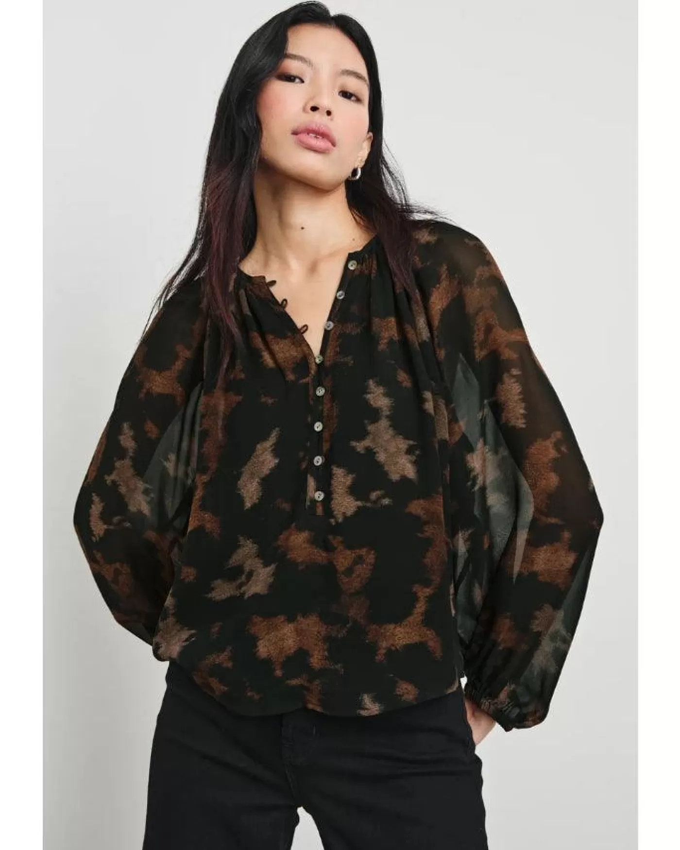 Rails Indi Sandstone Print Blouse DIFFUSEDSANDSTONE Best Sale