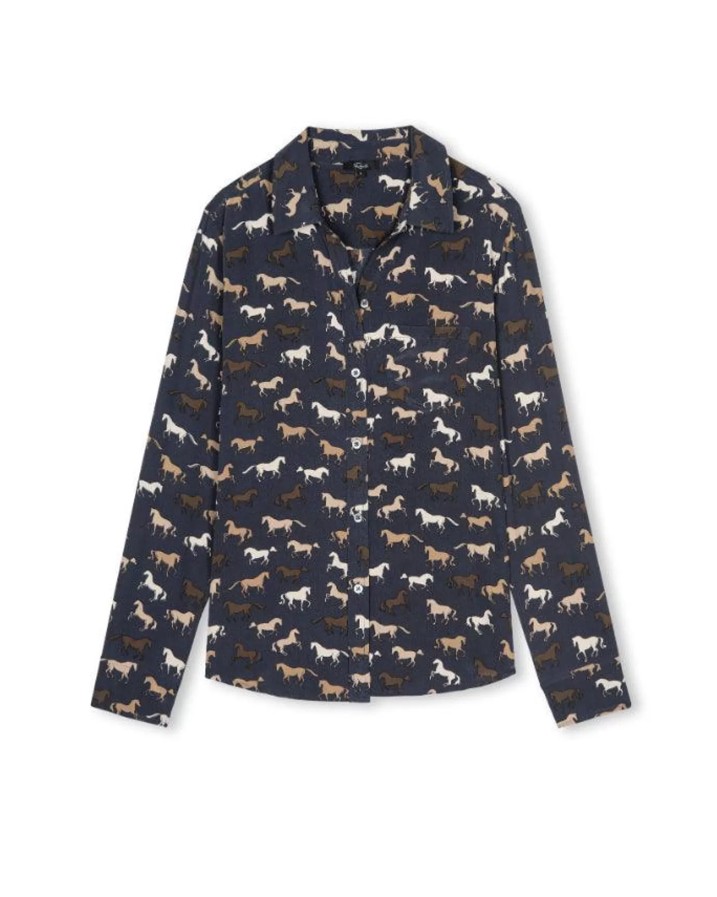Rails Kate Silk Print Shirt HORSES Best Sale