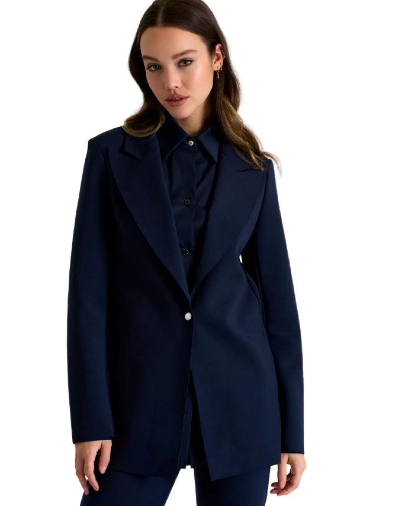 Shan Sofia 3D Long Blazer NAVY Outlet
