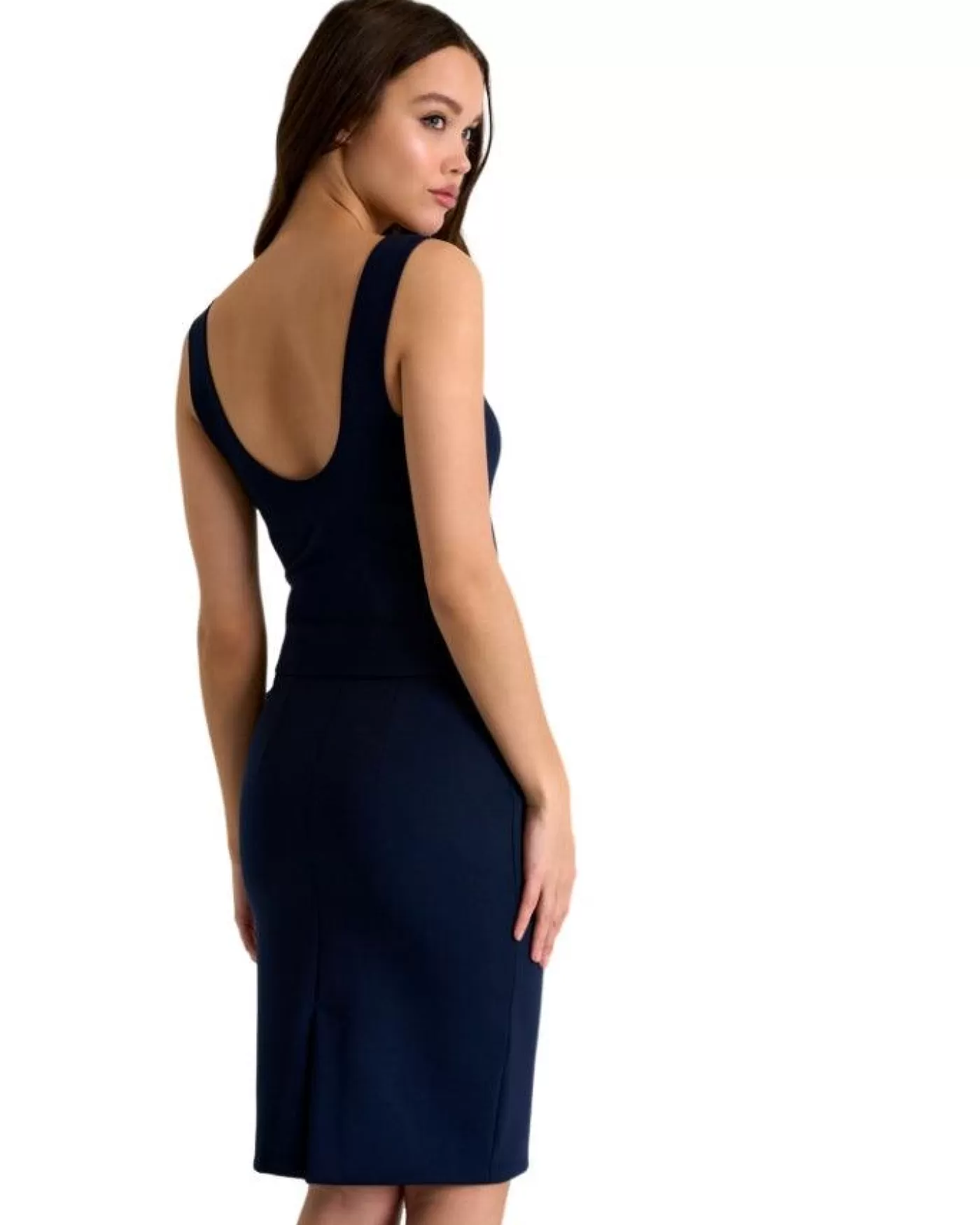 Shan Sofia 3D Pencil Skirt Navy 550-NAVY Outlet