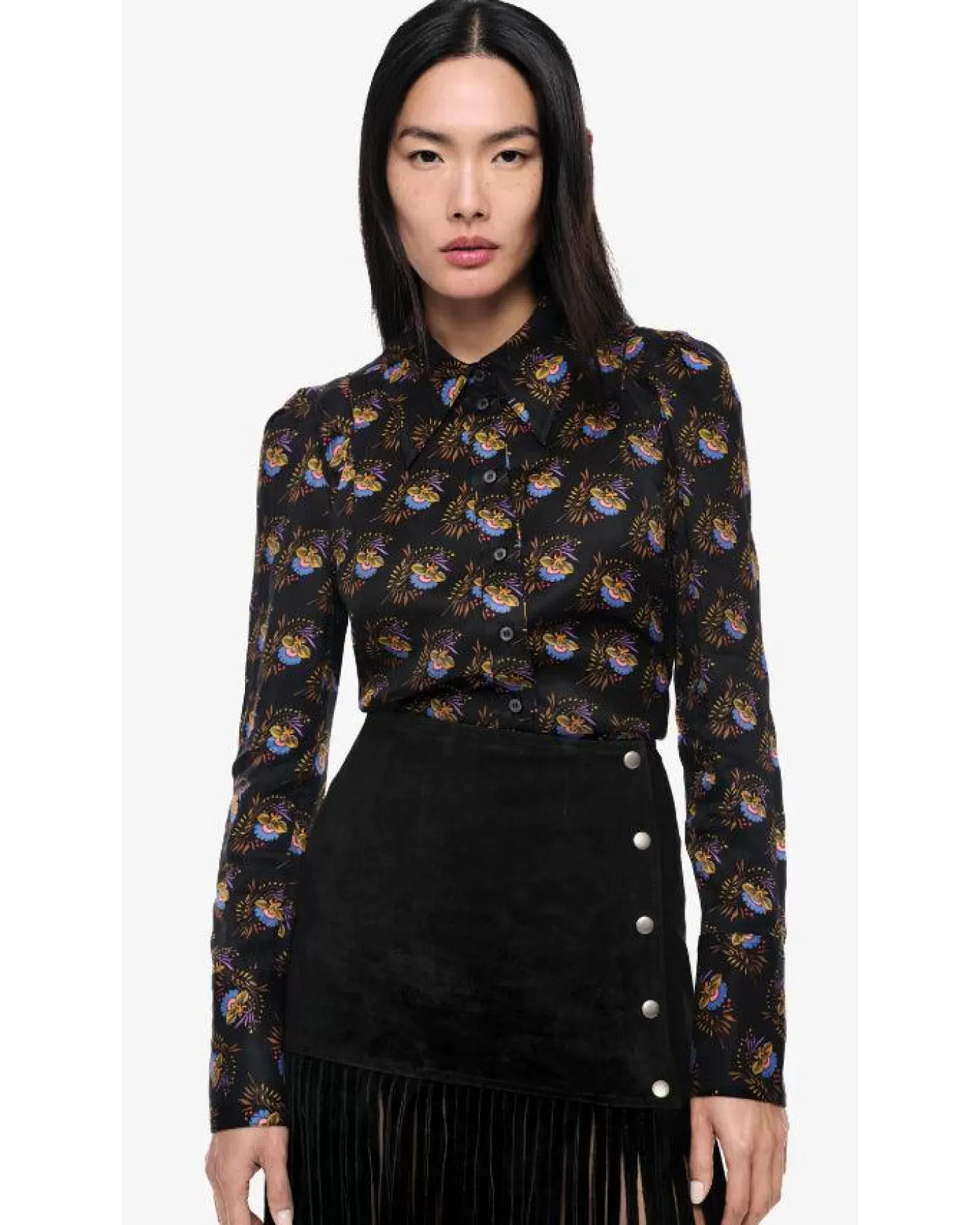 Smythe Box Pleat Shirt BLACKFLORAL Hot