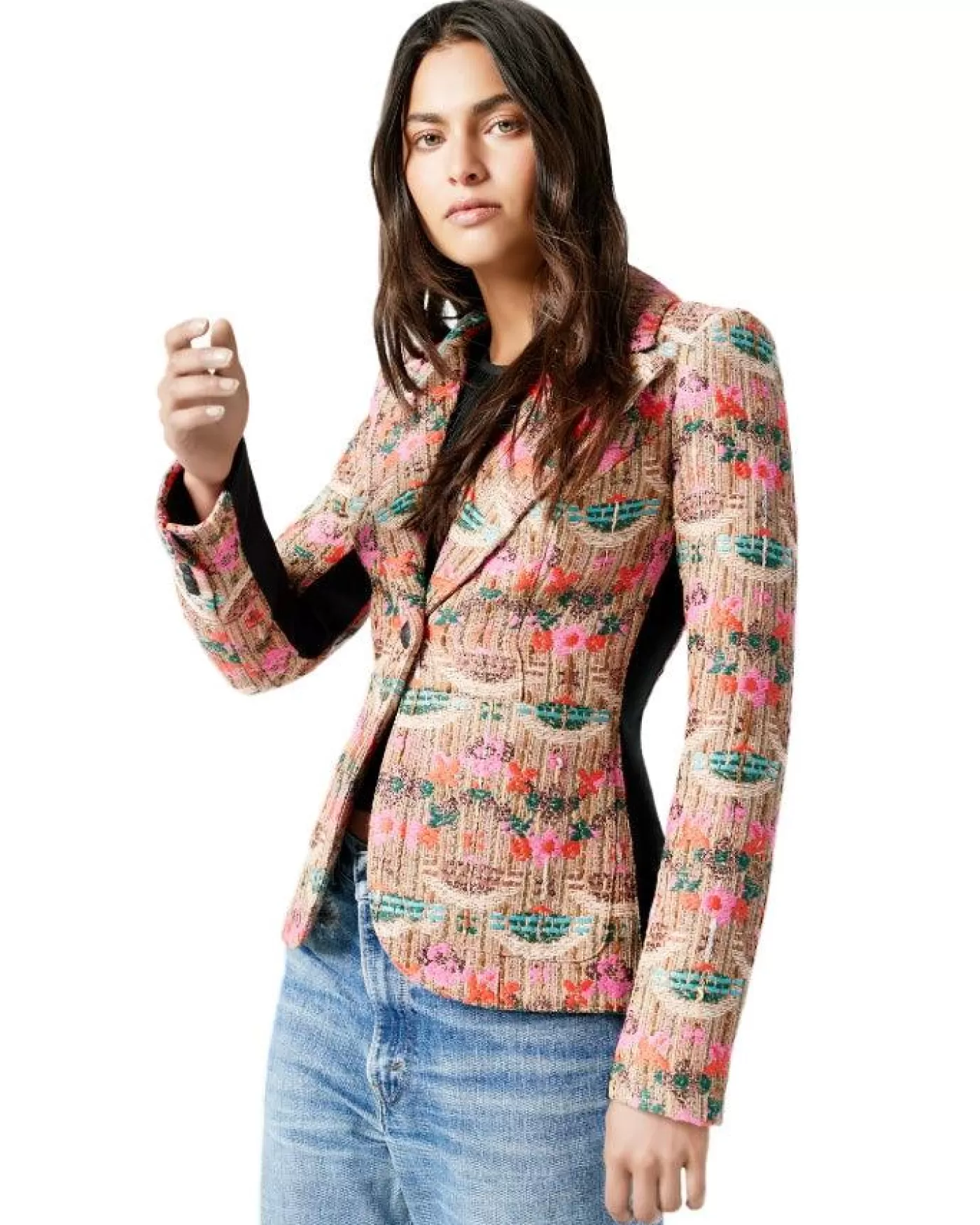 Smythe Patch Pocket Tux Stripe Blazer BURLAPMULTIW/BLACK New