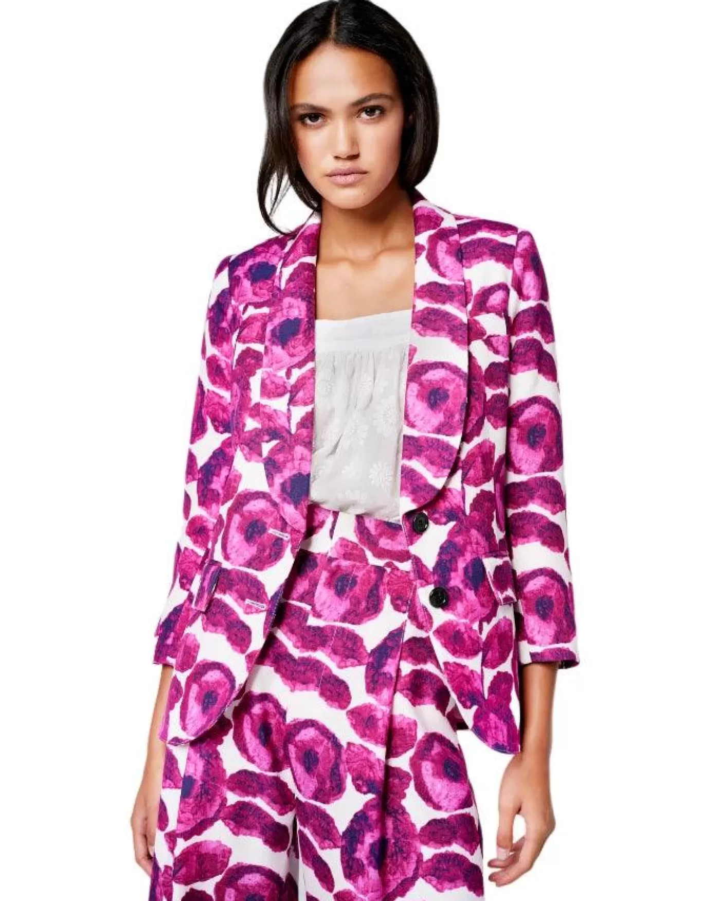 Smythe Shawl Collar Floral Blazer BEGONIAFLORAL Best