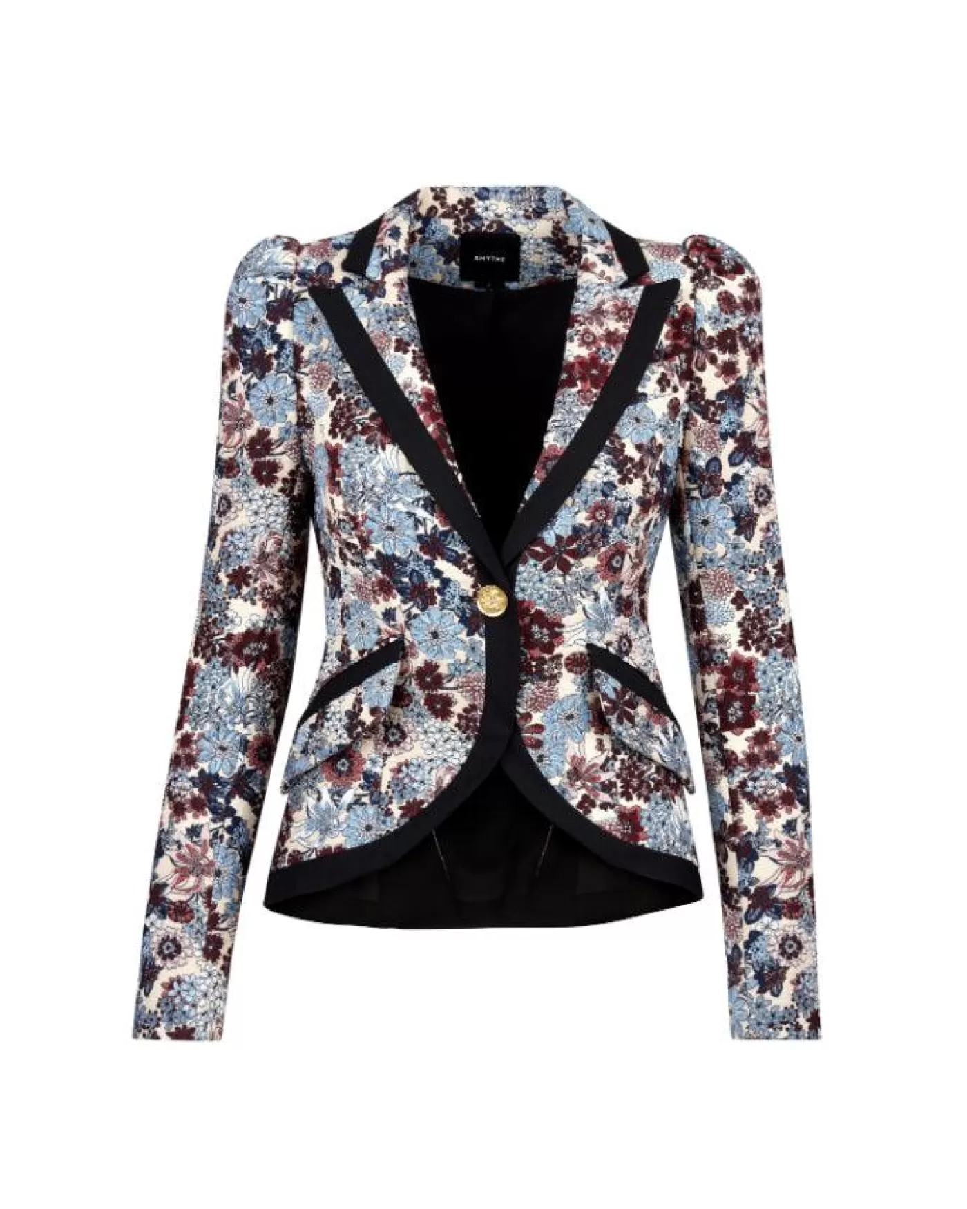 Smythe Taped Pouf Sleeve One Button Blazer PLUMFLORAL Online