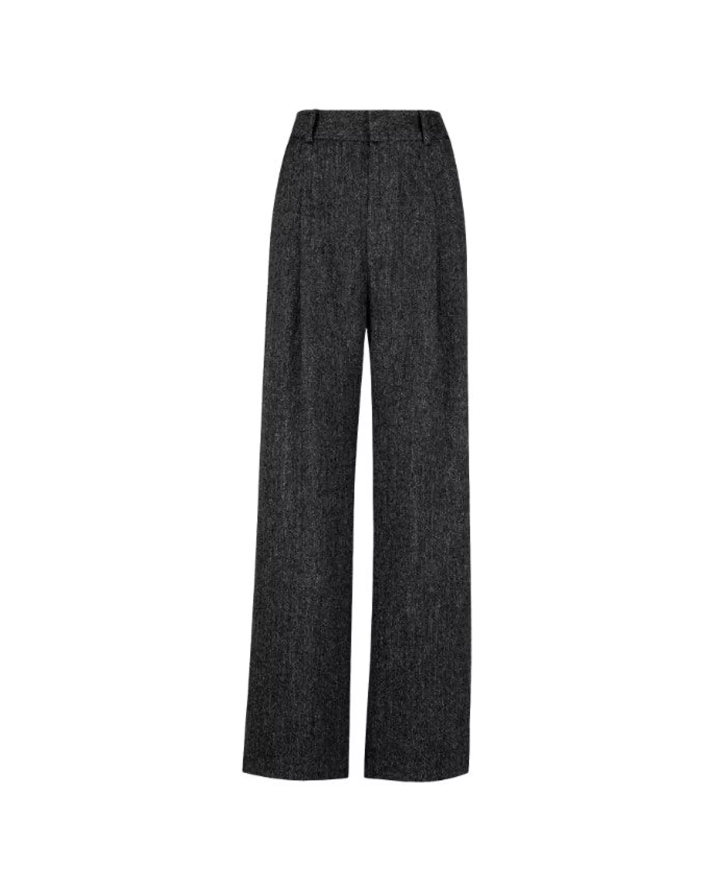 Smythe Tweed Pleated Trouser BLACKTWEED Discount