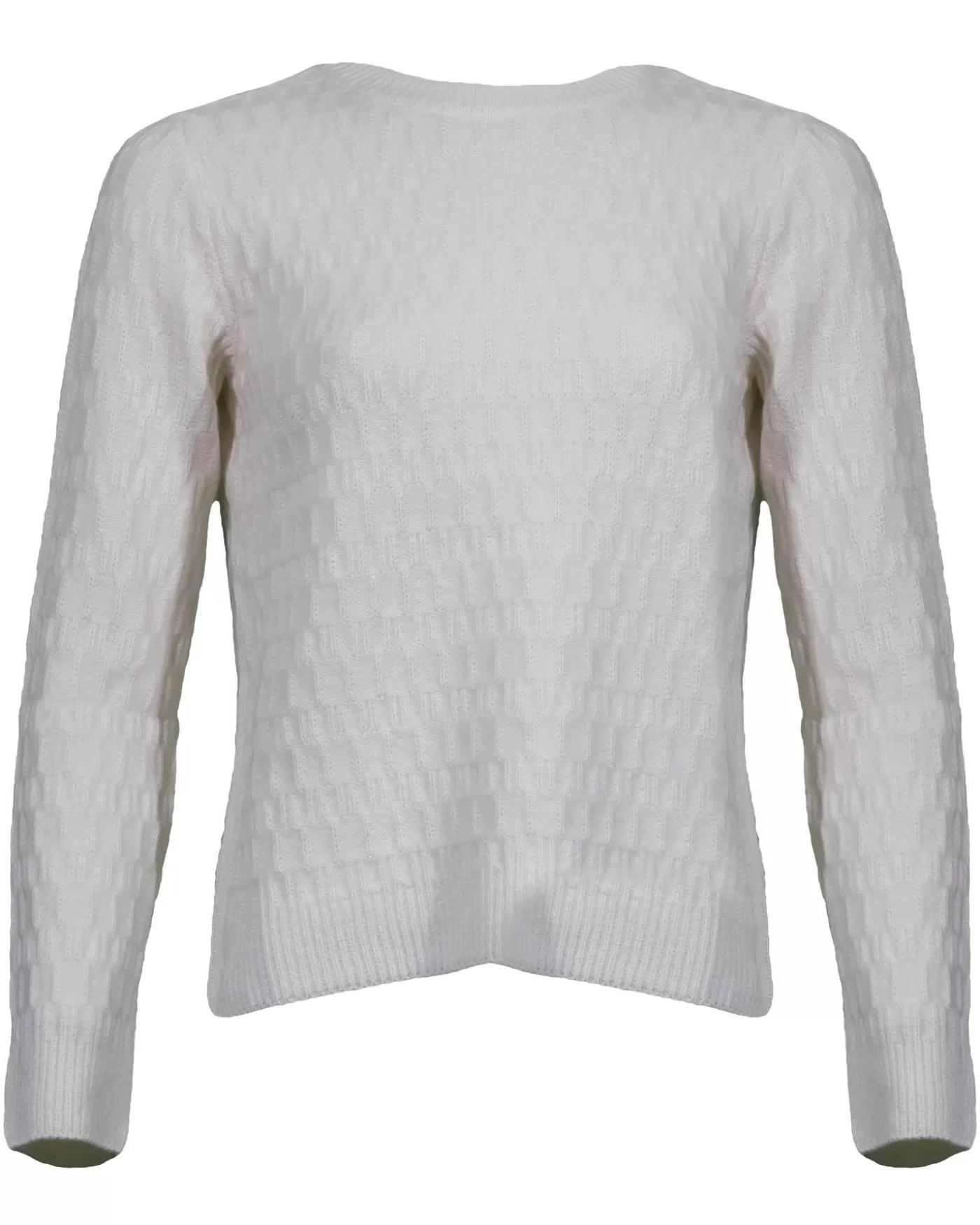 Tonet CashmereTextured Knit Sweater OFFWHITE New