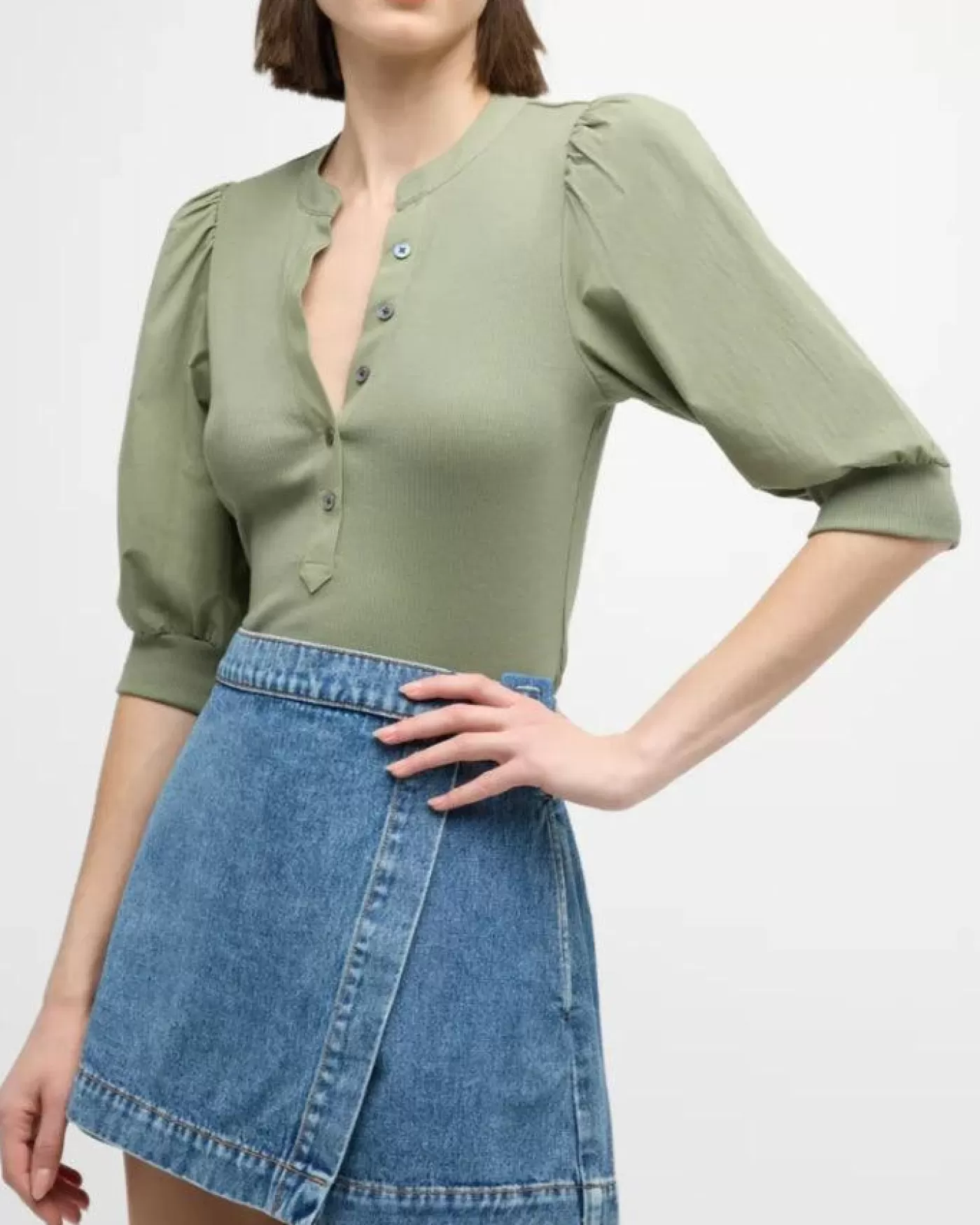 Veronica Beard Coralee Top SAGE Sale