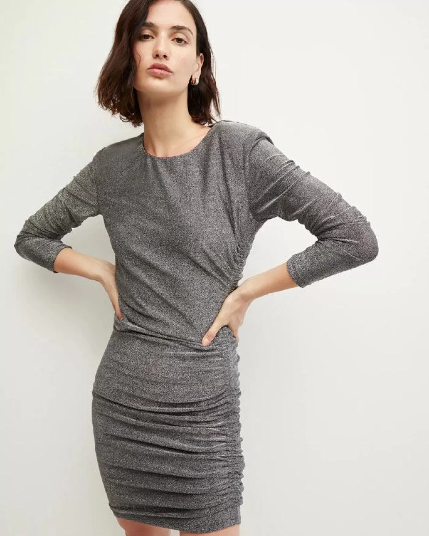 Veronica Beard Cyrus Metallic Dress GUNMETAL Store