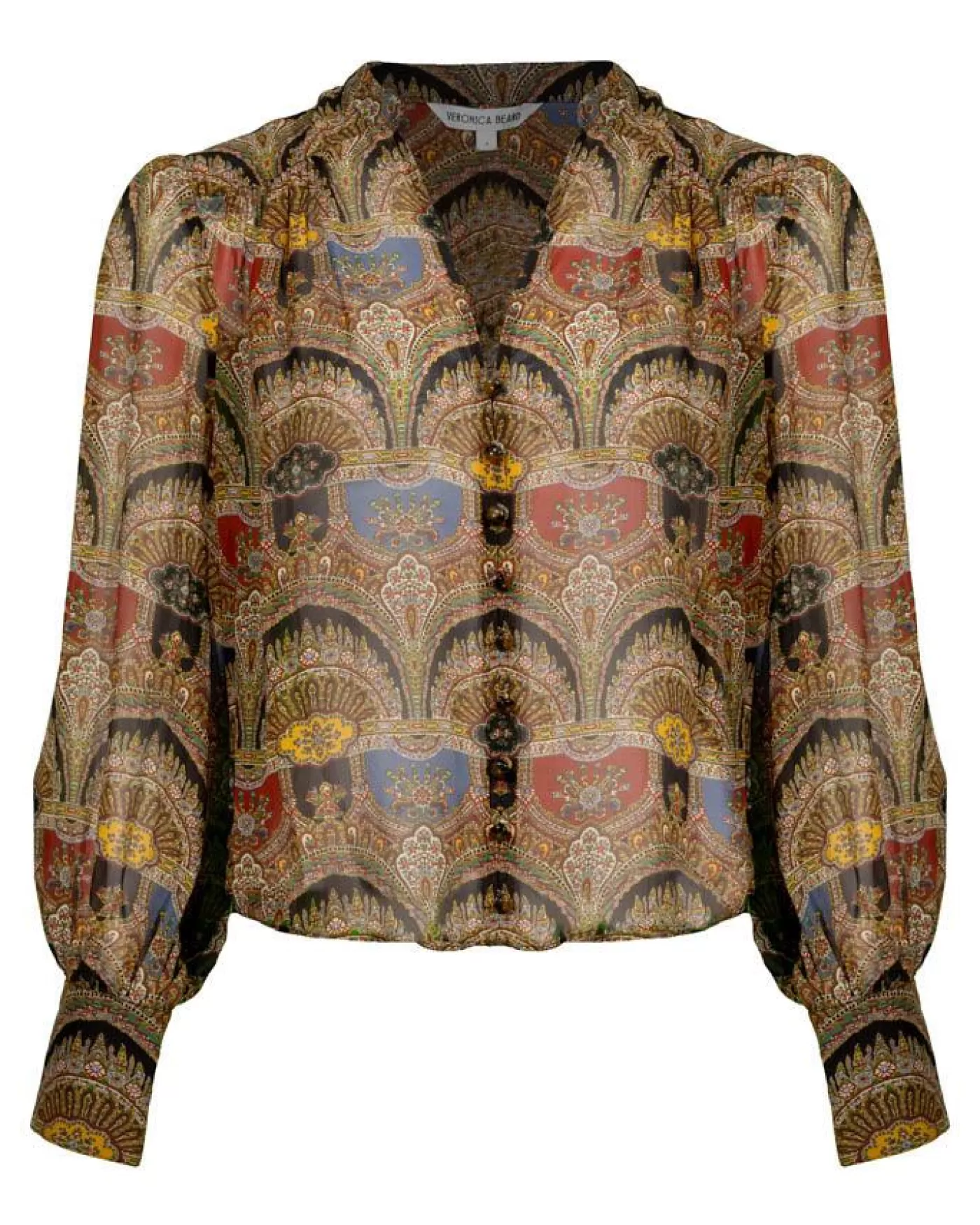 Veronica Beard Esmeralda Blouse DARKCHOCOLATEMULTI Sale
