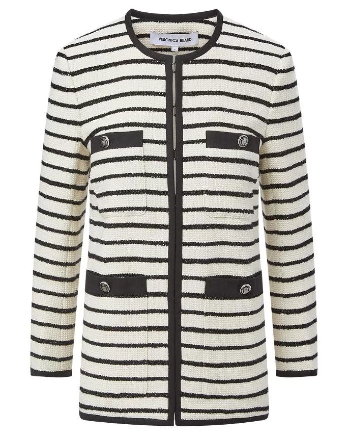 Veronica Beard Foster Striped Dickey Jacket BLACK/IVORY Online