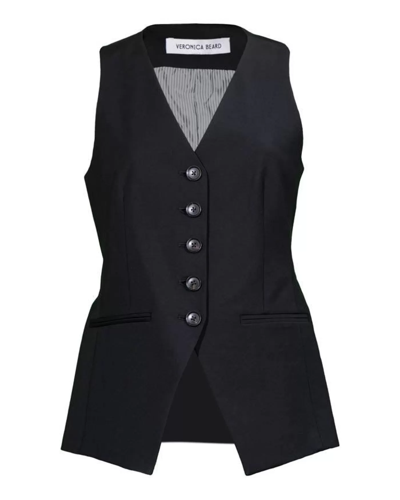 Veronica Beard Liff Stretch Linen Vest BLACK Online