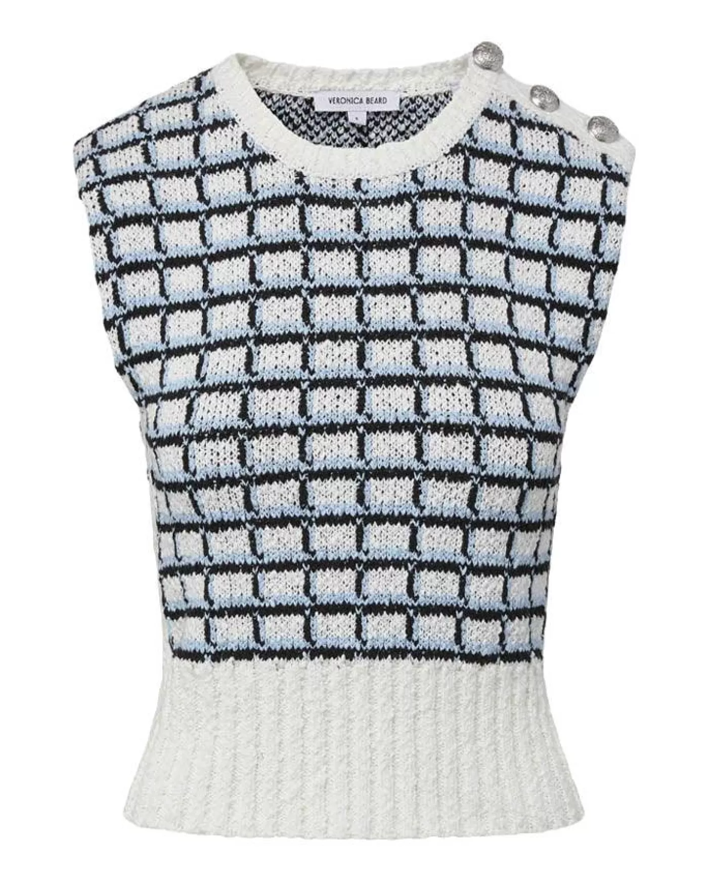 Veronica Beard Nazife Cotton Sweater Tank IVORYMULTI Best