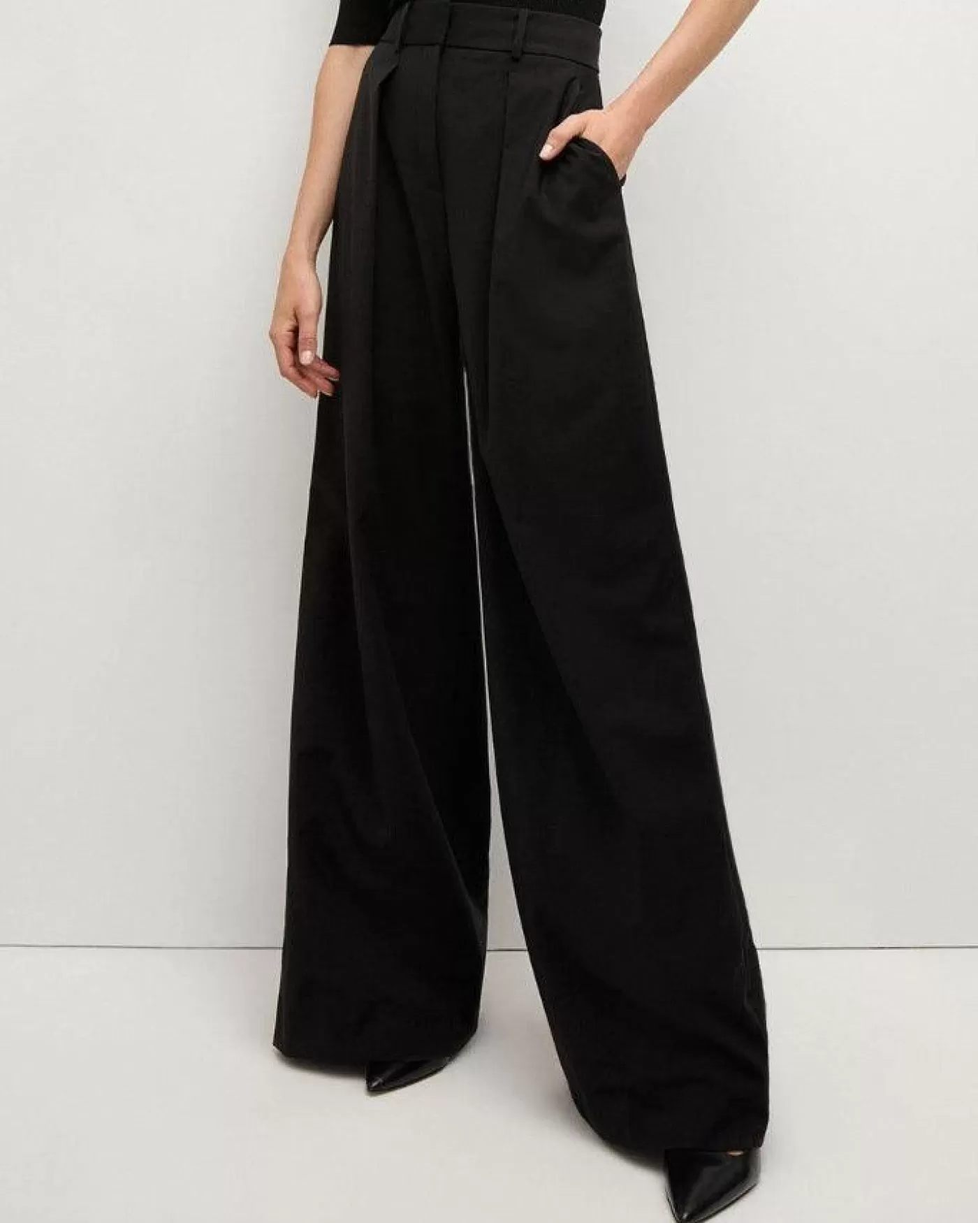 Veronica Beard Sonia Wide Leg Pant BLACK Discount