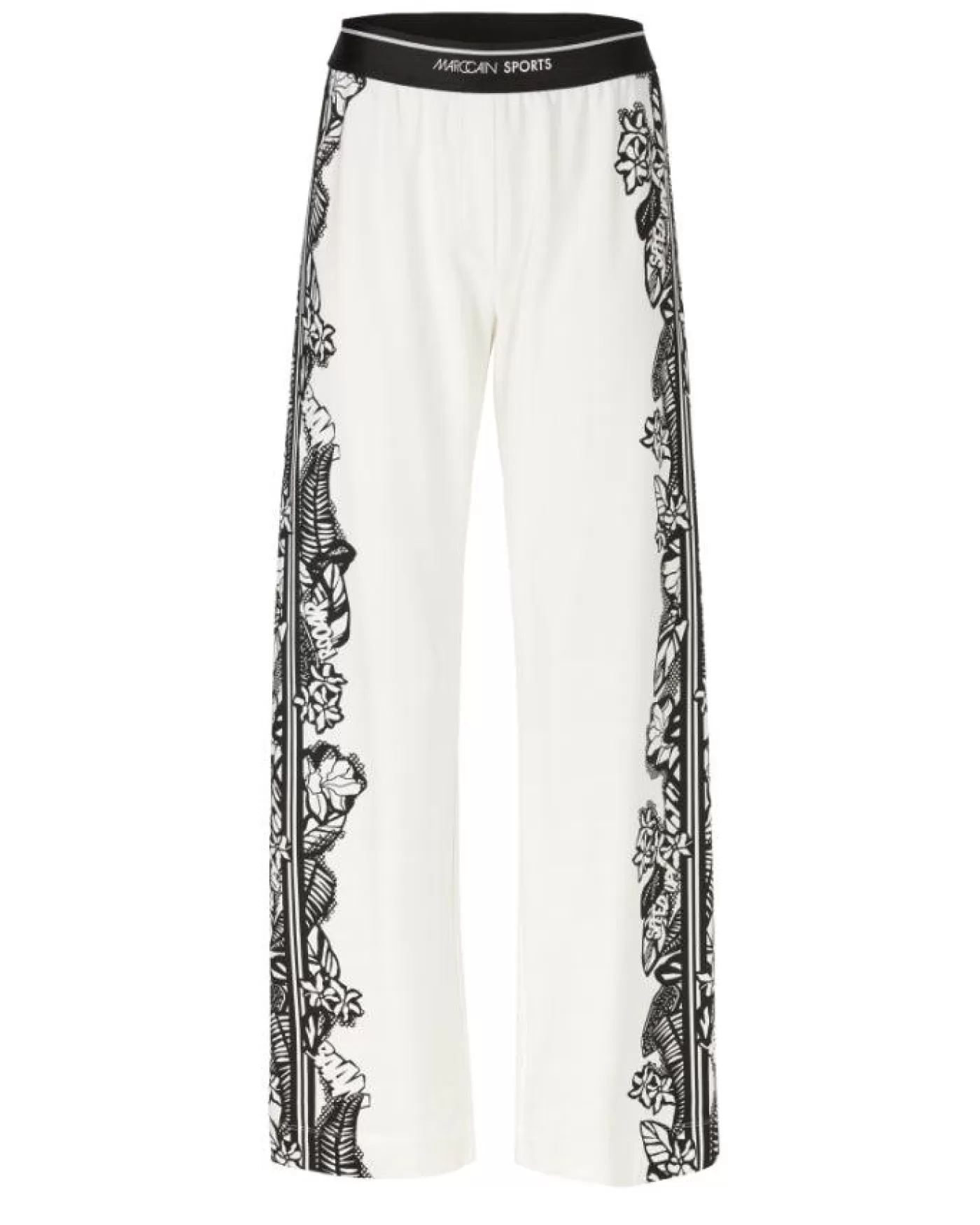 Marc Cain Welby Side Detail Pull On Pant WHITE/BLACK Outlet